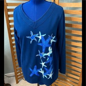 💥💥 Starfish v neckline sweatshirt top Medium